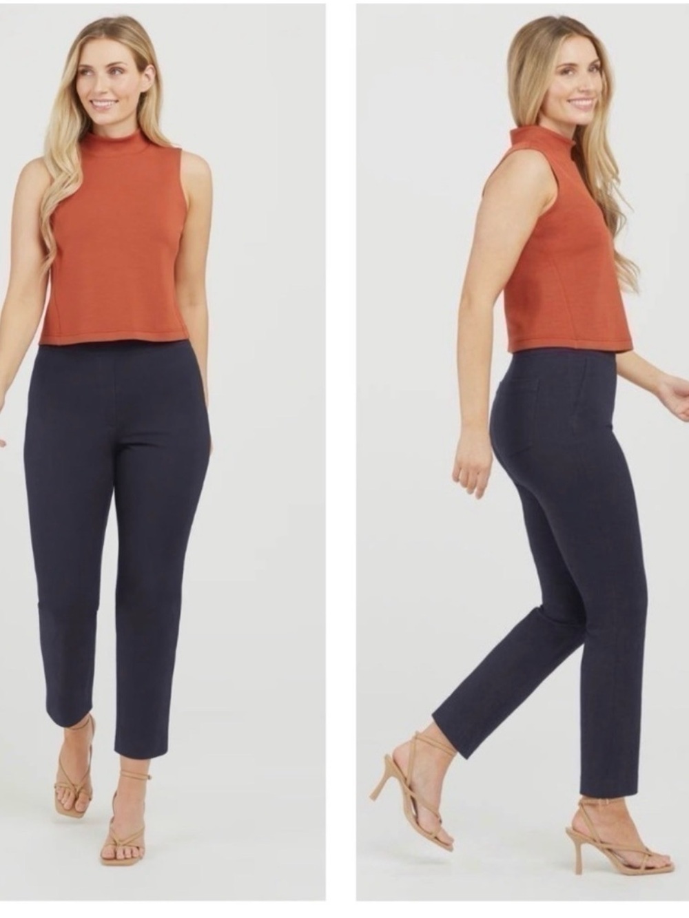 NWT Spanx Polished Ankle Slim Pants Classic Navy Size Small Petite